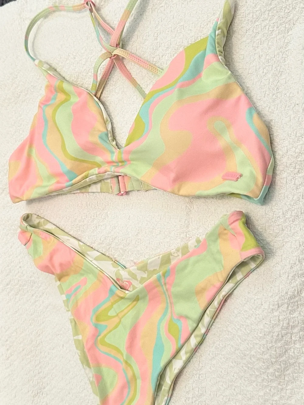 ROXY Reversible Bikini Set Tropics Hype Pastel Ambrosia Swirl, M/L